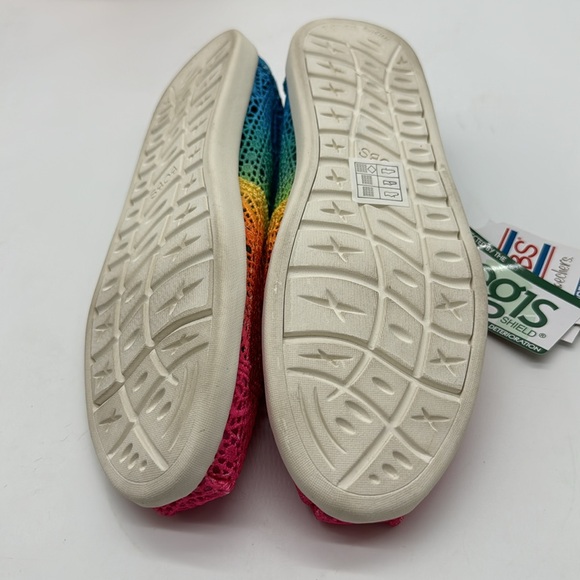 Bobs from Skechers NWT Rainbow Color Slip On Lace Loafers Memory Foam Sz 7.5 - Picture 5 of 7